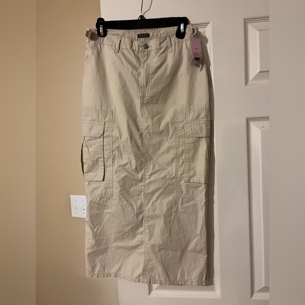 wild fable Beige Cargo Midi Skirt